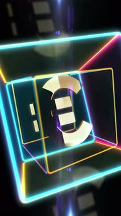 Euro EUR currency symbol in box vertical video
