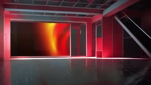 Modern TV Studio Display: Cutting-Edge Virtual Set for Dynamic Multimedia Broadcast