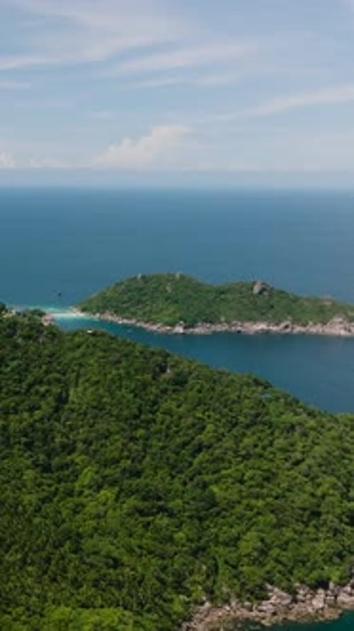Tropical Island Landscape with Clear Blue Sea Koh Tao Thailand