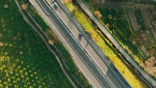 Highway Lanes Crossing Natural Landscapes Damaging the Territory of Europe
