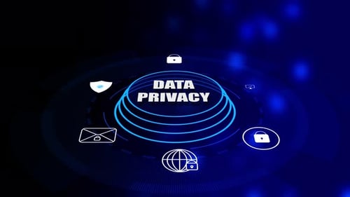 Concept de confidentialité des données. Icône de protection des données et technologie numérique Icône de confidentialité des informations, escroquerie commerciale