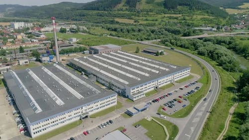 Vue aérienne de l'usine industrielle