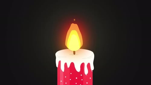 Animated Christmas Candle with Dripping Wax