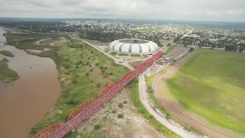Aerial view of Estadio Unico Stadium, Santiago del Estero, Argentina.