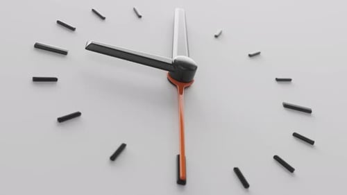 Close Up Moderne analoge 3D-Wanduhr, Weiß, Time Running Loop