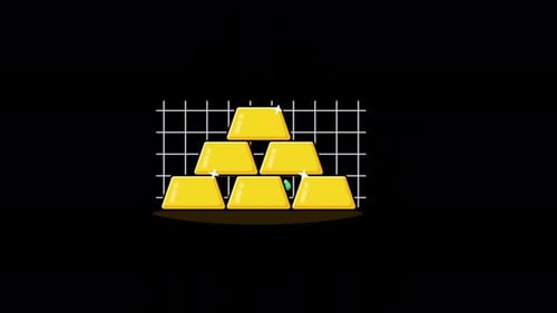 Gold Bar with Growth Arrow. Gold Bar Trading Concept Animation Video - Transparent