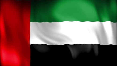 United Arab Emirates National Flag Waving Animation