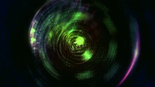 Green Circle Shape Glittery Lights Animation