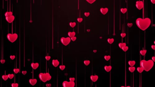 Animated Falling Red Hearts Loop for Romantic Background