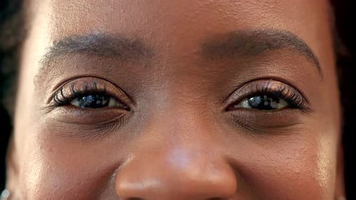 Extreme Close-up of Person's Eyes and Nose