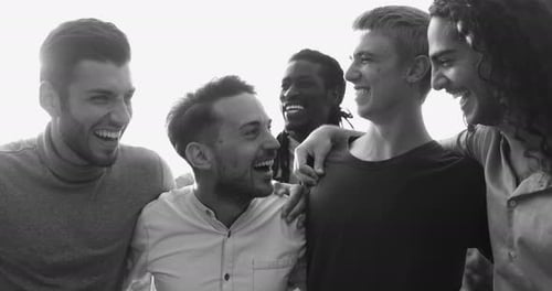 Happy Group of Friends Laughing Together, Having Fun