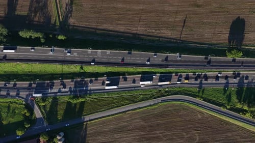 Traffic jam, commuting on the public highway. Traffic congestion. North Italy.