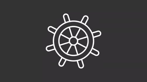 Animated Line Art Helm Icon Rotating Loop