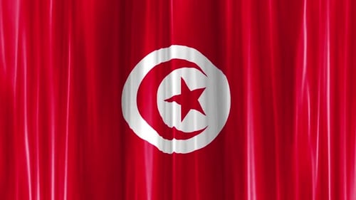 Waving Flag of Tunisia Seamless Loop Animation