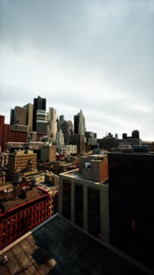 Vertical New York City Manhattan Aerial View