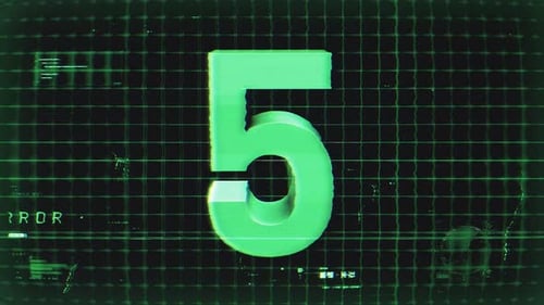 Countdown Digital Hologram Screen Number 5