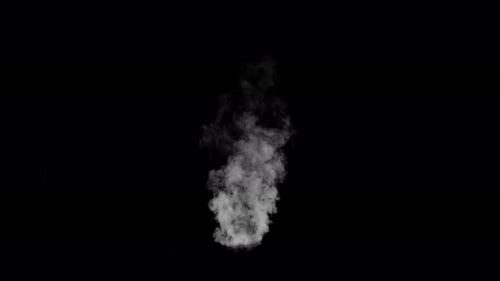 Fume Collection: Wide plumes of smoke rising upwards and merging into black background