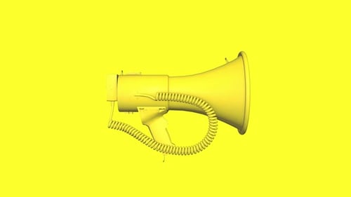 Rotating 3D Megaphone Animation for Digital Announcements