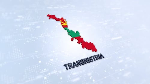 Transnistria Map with Flag 3D Digital Animation