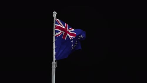 Cook Islands National Flag Waving Animation