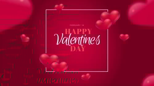 Modern Valentine's Day Title Animation with Flying Hearts