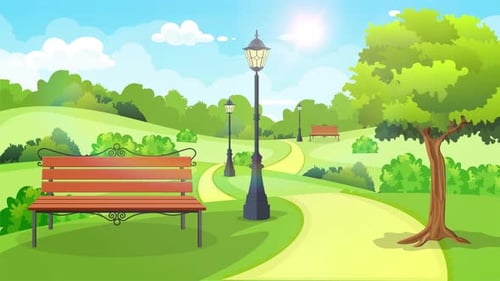 Cartoon Garden Looped Animated 4k background