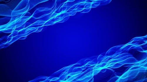 Blue Futuristic Particle Wave Flow Abstract Technology Background Loop