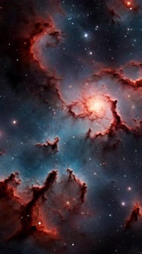 Dynamic Space Nebula Background with Twinkling Stars