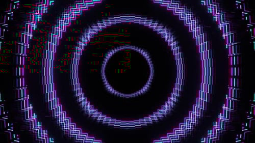 Cyan And Pink Neon Light Moves In Circles Background Vj Loop In HD