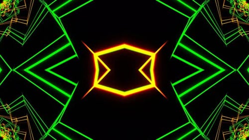 Green And Orange Colored Spiral Kaleidoscope Background Vj Loop In 4K