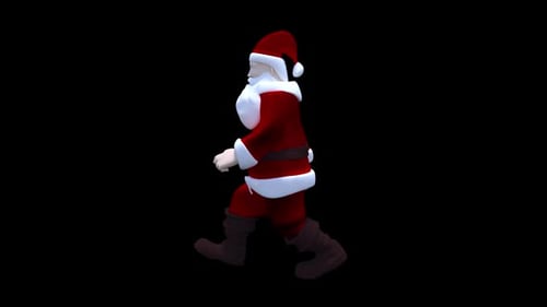 Animated 3D Santa Claus Walking Character for Holiday Season