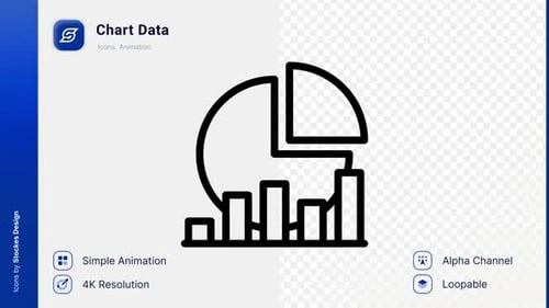 Animated Chart Data Icon for Business Infographics
