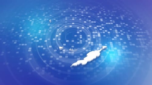 Technological 3D Map Reveal on Digital Grid Background