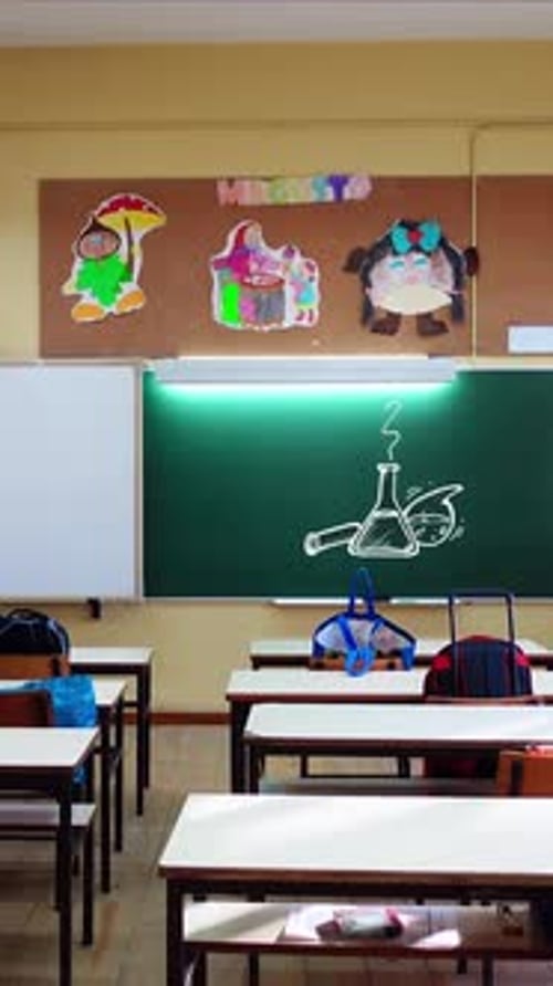 Vertical Video of Science Draw on School Board