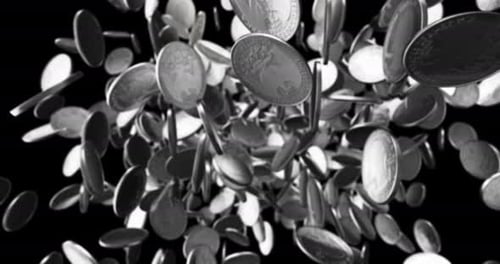 Rain of Quarter Dollar Coins