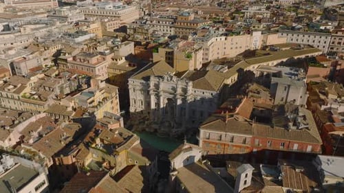 Forwards Fly Above Beautiful Historic City Centre