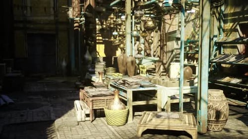 Traditional Middle Eastern Bazaar Shop with Depth Effect