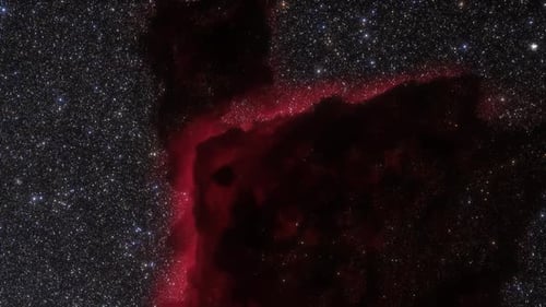 Fluid Red Nebula in Starry Deep Space Animation