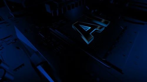 Animation with an Artificial Intelligence Board, Technology, Innovation Design, Blue Lights