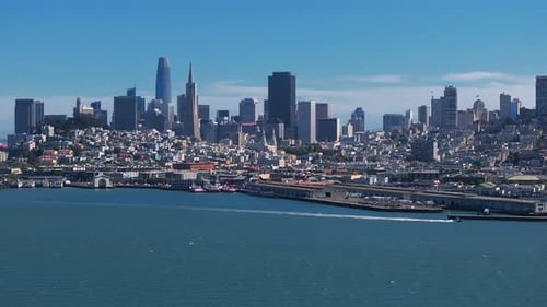 Aerial View of the San Francisco Bay Near Down Town
