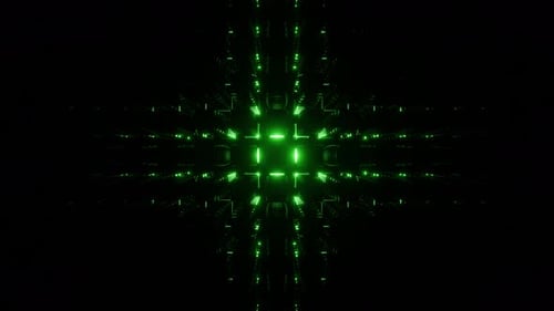 Green Abstract Cube Volume Background VJ Loop in 4K
