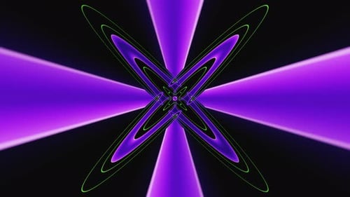 Purple and Green Blinking Neon Glow Rays Abstract Vj Loop Animation
