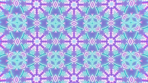 Animated Glowing Geometric Kaleidoscope Pattern Loop Background