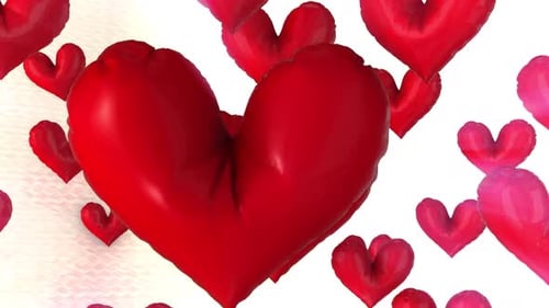 Animated Floating Red Heart Balloons Background Loop