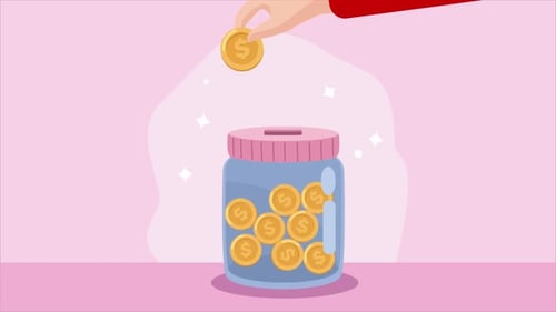 Save Money In A Piggy Bank 4K