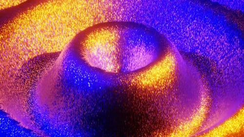 Vollständige Hintergrund-Loop-Animation mit orangen und blauen magischen Wellen in 4K