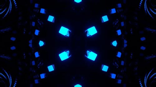 Blue Stylish Patterned Symmetrical Abstract Background Vj Loop In 4K