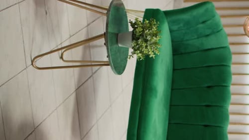 Vertical Video Lounge Area at Hotel Front Desk