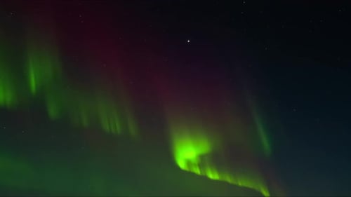 Aurora Borealis Northern Lights in Iceland Real Night Sky with Stars Time Lapse Astronomical