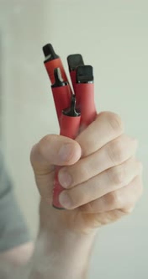Vape Devices with Smoke Close-Up – E-Cigarette and Vapor Concept